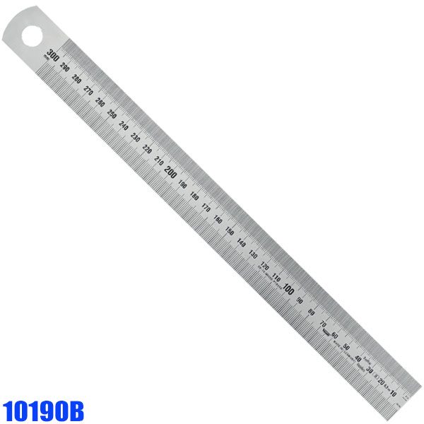 10190B Stainless Steel Rules, type B top ½ mm and bottom 1/1 mm graduation
