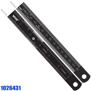 1026431 Steel Rules, black anodized, reading from left to right