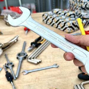 Corrosion protection of the Double open ended spanner ELORA 100 is ensured by nickel and chrome electroplating.