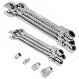 ELORA 204-R S8M combination spanner set, joint ring ratchet