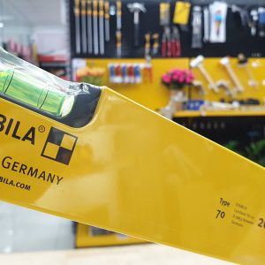 Spirit levels Stabila Germany type 70 feature a smooth aluminum frame and coated measuring surface that protects surfaces and allows for easy cleaning.
