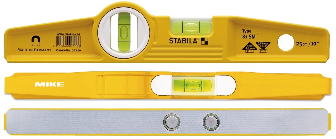 STABILA 81 SM Torpedo Spirit Level 02510 Without Belt Pouch Compact, robust, and made for metalworking