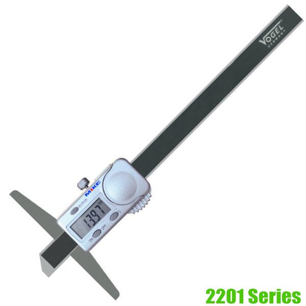 2201 Series Electr. Digital Depth Caliper • IP54, mm/inch switchable