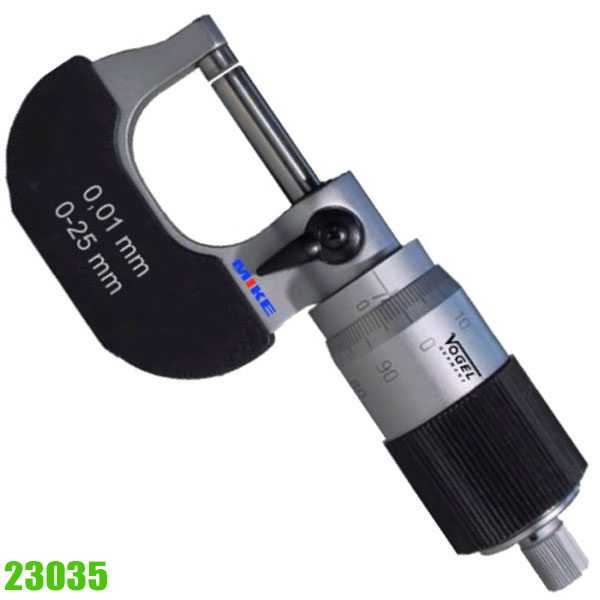 23035 PExternal Micrometer DIN 863, with 100-step graduation
