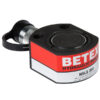 Flat hydraulic cylinder BETEX NSLS 200 has 20 tons capacity and 12 mm stroke, with a closed height of 51 mm. It is designed for medium-duty lifting and pressing operations.