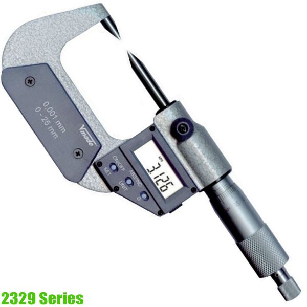 2329 Series Electr. Digital Micrometer DIN 863, with 30° and 15° measuring tips