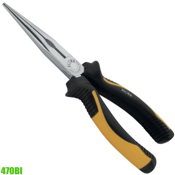 Snipe nose plier ELORA 470BI with side cutter straight pattern