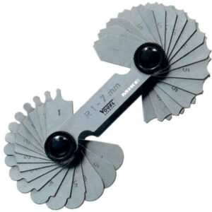 Radius Gauges for testing of raised and recessed curves