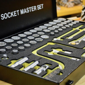 Socket set ELORA LSSMF includes 57 pieces with 1/2″ square drive, German-made for precision and durability.