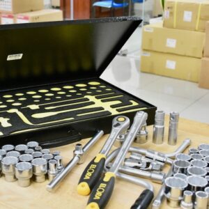 Socket set ELORA LSSMF provides bi-hexagon sockets 10–32 mm and imperial sizes 3/8–1.1/4 AF.