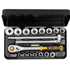 Socket set ELORA 870-J, square driver 3/8 inch, made in Germany