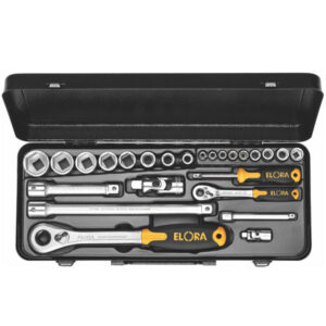 Socket set 25 pcs ELORA 714-6MU, combined 1/4" and 1/2"
