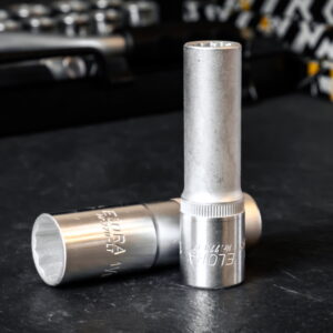 Extra deep socket square driver 1/2", ELORA 770-LT bi-hexagon