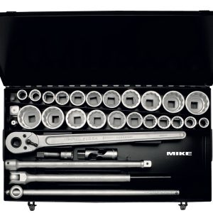 Socket set ELORA 770-S22 square driver 3/4", with 32 pcs metal case - made in Germany