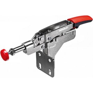 Push pull clamp BESSEY STC-IHA15 includes angled base plate with dual measurement hole pattern for installation accuracy.
