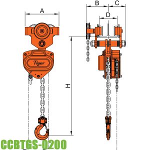 CCBTGS-0200 Corrosion resistant combined chain block and trolley