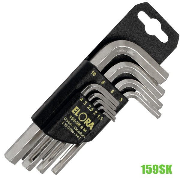 159SK-M Series Hexagon key set short type, DIN ISO 2936 Elora