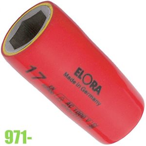971- VDE socket insulated 1000V square 1/2 inch from 9-32mm Elora