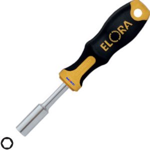 Hexagon nut driver ELORA 215, short 3-14mm. Made in Germany