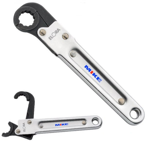 Ring ratchet-spanner hinged ELORA 117, Small swivel angle 30º, Germany