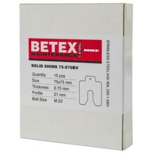 Solid stainless steel shims BETEX B075, size M20