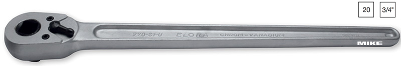 Reversible ratchet ELORA 770-S1U with square driver 3.4 inch
