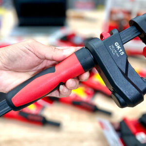 BESSEY GK gear-driven F-style wood clamp operates efficiently in confined spaces where traditional clamps are impractical.