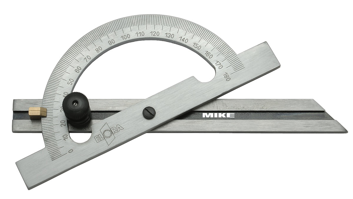 Protractor ELORA 1537, 10-170° range, three sizes, moveable rails