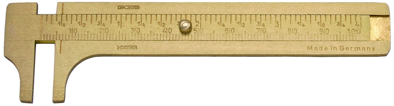 Brass pocket caliper ELORA 1519, measuring range 100mm