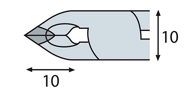 ELORA 4640-F E 2K, Tungsten carbide oblique cutter ESD